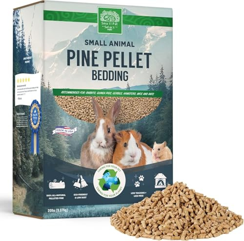 Small Pet Select Pine Pellet Bedding 20lb, Litter Pellets for Rabbit, Guinea Pig, Hamster, Bunny and Other Small Animals, Made in USA, 20lb
