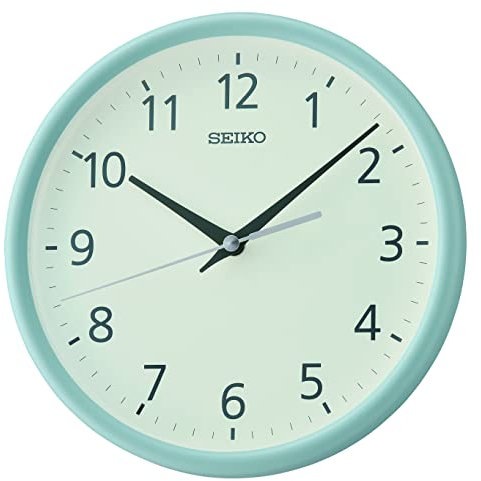 Seiko Clock Wanduhr analog hellblau QXA804L