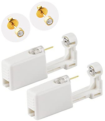 LeFeirr Ear Piercing Kit Disposable Ear Piercing Earrings Gun Gold, 2 Packs