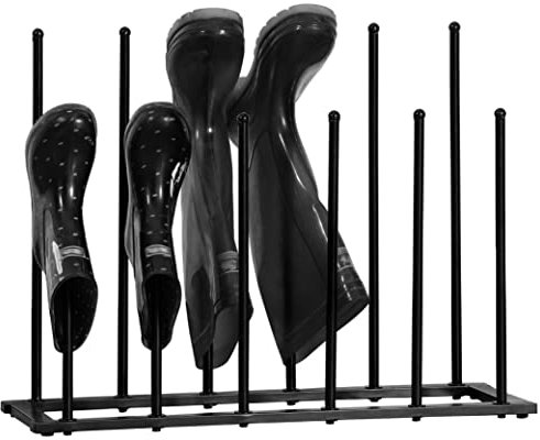 Direct Online Houseware House of Home Welly & Boot Storage Shoe Rack Stand Footwear Holder Organiser for Indoor & Outdoor Use (6 Pair-Tiered)