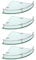 4pcs Corner Floating Glass Shelf, Wall Mounted Bathroom Shower Shelf Organizer with Aluminum Alloy Brackets Shampoo Basket Holder for Home Hotel 355x250mm