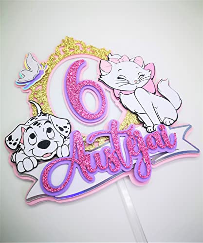 Cat cake topper, 3D cake decoration, add you name and age