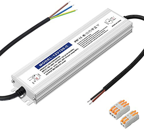 Karyoosi IP67 étanche Transformateur 220V 12V LED Driver 100W DC Alimentation 12V 8.3A Transfo Pour l'éclairage LED Intérieur et Extérieur