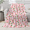 Yukisbea Erdbeer-Decke | Plüsch-Überwurfdecke | 101,6 x 127 cm Erdbeer-Geschenke für Mädchen Kinder | rosa Erdbeer-Dekor für Couch/Sofa/Bett/Zimmer | florale Erdbeer-Dekoration Geschenke