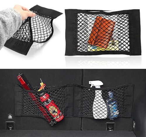 Car Boot Storage Net for Trunk Seat Back, Car Organiser Accessories for Campervan, Cargo, Van, Trunk, Camping, Caravan - 30x25 CM