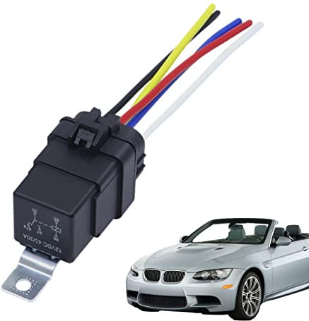 Kirdume Relais mit Kabelbaum | 12V/24V 40A wasserdichter Relaisschalter,Wasserdichtes 4/5-poliges Ersatzrelais für Scheibenwischer, Zentralverriegelung, LED-Arbeitsscheinwerfer, Nebelscheinwerfer