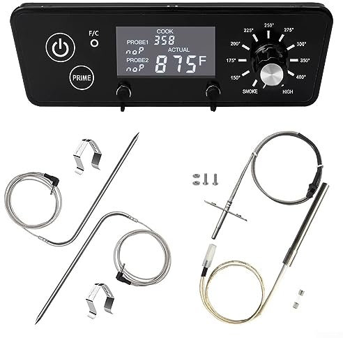 DAZZLEEX Kit de Carte de Commande de Thermostat numérique avec écran LCD pour fumoir Vertical à granulés PitBoss série PBV3P1/PBV4PS1/PBV5P1 (P7-5.5)