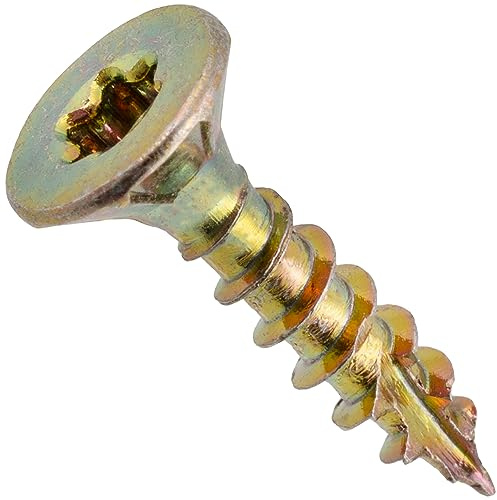 AERZETIX - Lot de 100 Vis à Bois Ø3.5x16 mm à Tête Fraisée - à Empreinte Étoile T15 - en Acier Zingué - Menuiserie Contreplaqué Aggloméré Mélaminé Terrasse Panneaux Chevrons Bastaings