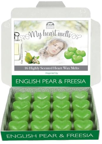 English Pear & Freesia Perfume Wax Melts - 16 x 5g English Pear and Fressia Scented Wax Melts in a Presentation Gift Box
