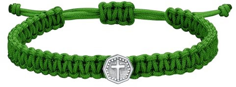 JENDEAR SHINE Bracelet Croix Homme, Chaîne en Corde Tressée à la main Réglable, Cadeaux pour Homme