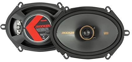 KICKER 51KSC6804 Coaxial Speaker System, 2-Way Design, One (1) Pair, 6 x 8 (160mm x 200mm) Polypropylene Woofer/Midrange, 1 (25mm) Silk-Dome Tweeters, 75 Watts RMS, 150 Watts Peak