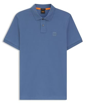 BOSS Mens Passenger Stretch-Cotton Slim-fit Polo Shirt with Logo Patch