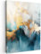 MuchoWow© Leinwandbilder 60x80 cm Wall Art Decoration Bilder für die Wand Schlafzimmer Deko Canvas Painting Wanddekoration Wohnzimmer Abstrakt - Kunst - Gold - Blau