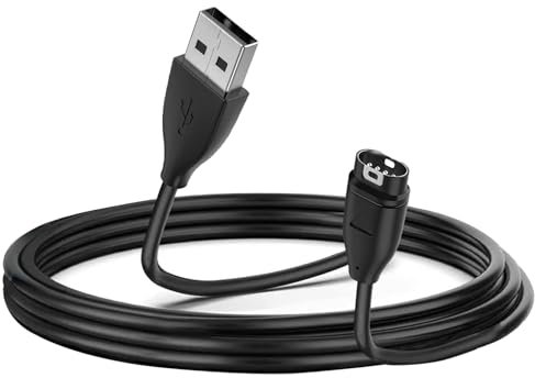 Chargeur Cable Compatible avec Garmin Venu/Venu 2/Venu 2S/Venu SQ 2/VenuSQ/Vivoactive 3, Garmin Fenix 6 6S 6X Pro, 5 5S 5X Plus, 7 7S 7X, 3.3ft Câble de Charge (Noir)