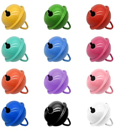 VOPIWOZ 36 Stück Glöckchen zum Basteln 22mm, Kleine Glöckchen, 12 Colors Glocken Weihnachten, Mini Kugeln Weihnachten, für Schmuckherstellung und Baumschmuck Weihnachten Ferien Dekoration