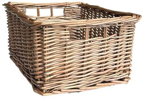 Arthur Cameron - Rectangular Wicker Storage Basket with Handles - 29 x 25 x 15 cm - Small Wicker Basket, Wicker Basket Storage, Organiser Basket, Bathroom Storage, Bedroom Storage (Antique Wash)
