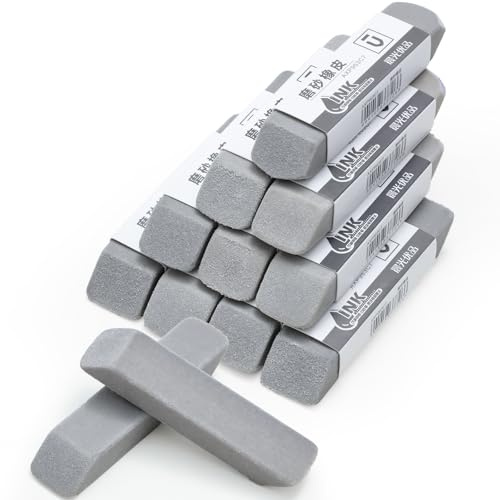 M&G 10-Pack Sand Erasers, Pen Eraser for Ink Ballpoint Colored Pencils, Durable and Portable for Students and Office (Gray)