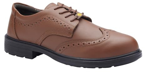 Blackrock ESD Brogue Smart Safety Shoes Brown | Composite, Brown, Metal-Free Toe Cap Shoes, Smart, Leather, Brogue, Office Safety Footwear, UK Size 12 / EU 47