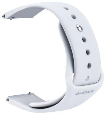 AUDAR STR002G 150-200mm Metall-Druckknopf Ersatzarmband für E2 | Silikon-Smartwatch-Armband, universelle Passform für Damen Herren, waschbar Schnellverschluss kein Werkzeug erforderlich-Grau