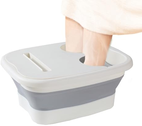 Foot Spa Soak Basin Foldable, Foot Soak Bowl Bath Tub Spa Bowl, Portable Folding Basin Feet Massage Bucket for Pedicure, Relax and Massage, Help Sleep, Soaking Tired, Home Outdoor Travel