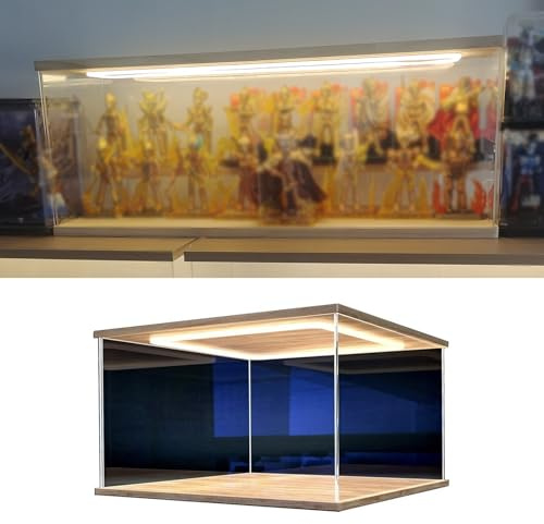 CMYUN Acryl Vitrine Acryl-Vitrine für Mehrere Figuren, Lang, 10 15 20 25 30 35 40 45 50 60 cm Breit Beleuchtete, Transparente Schaukästen Rechteckige PVC-Würfel für Die Theke(30x20x20cm/12x8x8in)
