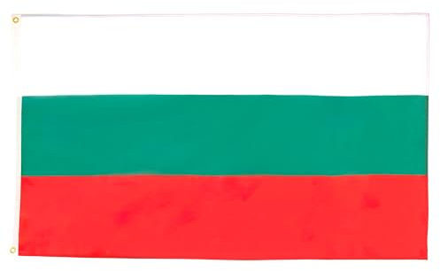 AZ FLAG – Lote de 2 banderas de Bulgaria – 90 x 60 cm – Bandera búlgara 100% poliéster con ojales metálicos integrados
