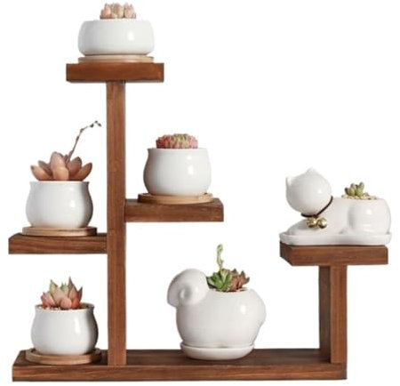 IWENZHKPA Plant Stand Pflanzenständer Holz Desktop Anlage Stehen Indoor Fensterbank Anlage Regal Tisch Pflanze Halter Blume Display Plant Stand Indoor