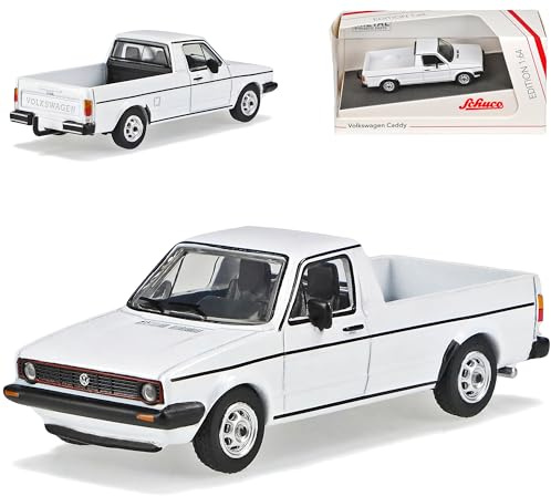 Volkwagen Caddy 14D Pick-Up Pritsche Weiss 1978-1992 1/64 Schuco Modell Auto mit individiuellem Wunschkennzeichen