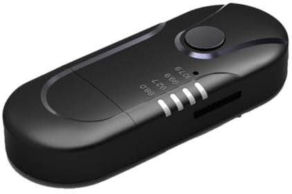 TOBBOMEY Kabelloser Audioempfänger Auto Funkadapter Aux FM Transmitter USB mit Freisprechfunktion für Fahrzeug Stereoanlagen Kompakt Tragbar Kompatibel mit Smartphones