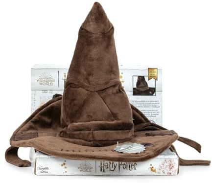 Famosa, Sombrero Seleccionador de Harry P. con Sonido en Inglés, Peluche Suave, 24 cm, Colección Wizarding World, con Frases de las Casas de Hogwarts
