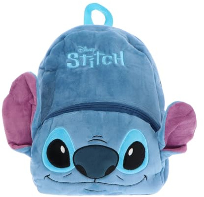 Stitch Plüsch Rucksack – Kuscheliger Stitch Kinderrucksack – Offizielles Lizenzprodukt – Weicher Plüsch mit Reißverschluss – Leicht & bequem – Maße 32 x 27 x 10 cm