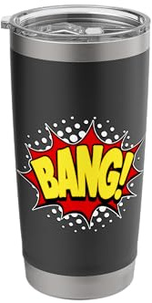Vintage Bang! Fun Action Word Comic Book Retro Style Pop Art Stainless Steel Insulated Tumbler