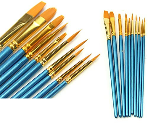 G4GADGET 10 Pack Artist Paint Brushes – Assorted Sizes Paintbrush Set for Acrylic, Watercolour, Oil & Gouache – Fine, Thin & Small Brushes for Art, Kids, Crafts & Detailing