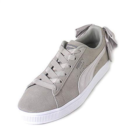 PUMA Bow Lace Up Grey Suede Leather Womens Trainers 367317 08