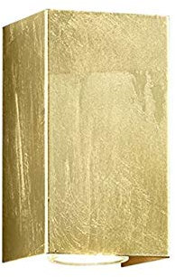 meineWunschleuchte Moderne Up & Down Wandleuchte reckteckig in Gold foliert, Höhe 15cm