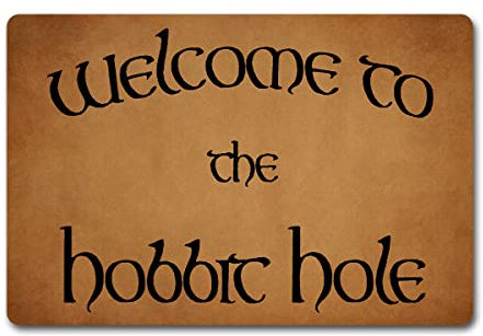 ZQH Funny Door Mat - Welcome To The Hobbit Hole - The Lord Of The Ring - 23.6 X 15.7 in - Anti-Slip Home Decor - Prank Gift - Entrance Way - Indoor