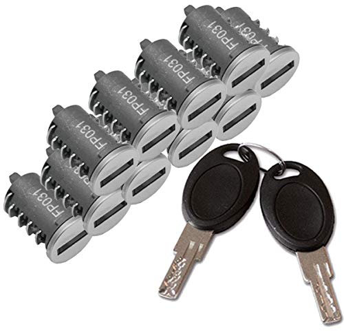 Lot de 10 cylindres avec clés - Serrures pour caravane, camping-car, avec système FF HSC