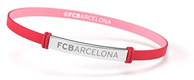 Fußballclub Barcelona Armband Fashion Rot Koralle Junior für Damen und Kinder | Armband Barça aus Silikon und Edelstahl | Unterstützung des FC Barcelona mit einem offiziellen Produkt des Herstellers