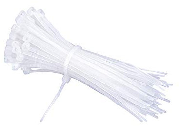 100 bridas de plástico, bridas eléctricas, bridas para cables de 2,5 mm de ancho, para atar cables (2,5 x 150 mm, blanco)