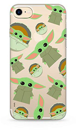 ERT GROUP Original Star Wars Baby Yoda TPU Case for iPhone 7, iPhone 8, iPhone SE2, Liquid Silicone Cover, Flexible and Slim, Protective for Screen, Shockproof and Anti-Scratch Phone Case Transparent