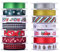 Kingovalley Lot de 15 rouleaux de rubans de Noël en organza gros-grain en satin à paillettes métalliques pour emballage cadeau de Noël, décoration de la saison d'hiver