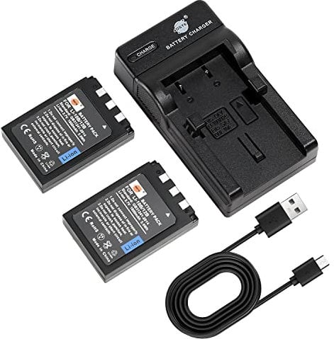 DSTE LI-10B Camera Battery (2-pack) and Charger Compatible with Olympus Camedia C-50, C-60, C-70, C-470, C-760, C-765, C-770, C-5000, C-7000