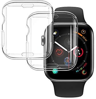 2 Pack Transparente Fundas Compatible con Apple Watch 40mm Series 6/5/4/SE Protector Funda Protector de Pantalla TPU Suave Protección Carcasa para iWatch Series 6/5/4/SE 40mm Funda Case
