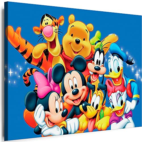 Julia-Art - Bilder Film Cartoons Tiere Kinderfilm Ente Mäuse Tiger Bär 115 x 75 cm LeinWandBilder Xxl - 1 Teilige WandBilder Art 3D Modern Kunstdrucke w-a-2063-71