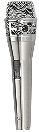 Handheld-Mikrofon, Kabelgebundenes Dynamisches Nieren-Maschinenmikrofon Karaoke, Stereo 6,5-Stecker, für Kinder Erwachsene Home Party Geburtstag Singen KTV Bühnenrede(Silber)