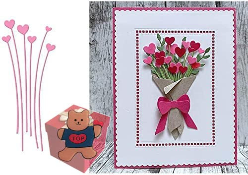 Gowxs Stanzformen in Herzform für Kartenherstellung, Herzform, Blume, Stanzschablonen für DIY, Scrapbooking, Fotoalbum, dekorative Prägepapier-Stanzformen für Kartenherstellung, vorgestanzt