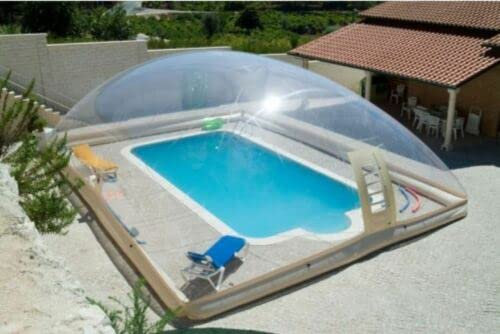 Inflatable TPU Hot Tub Swimming Pool Solar Dome Cover Tent With Blower& Pump (4x3x3m)