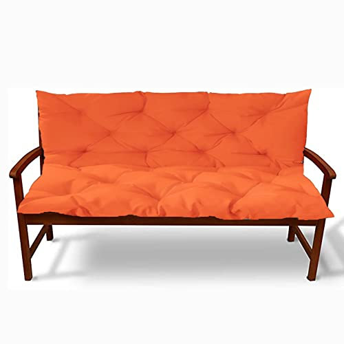 SRHWBF Sitzkissen und Rückenkissen Bank Bankkissen Gartenmöbel Kissen Swing Stuhl Kissen Dicke 2-3 Sitze Outdoor Terrasse Kissen mit Rückenlehne modern und einfach (Orange 59x39x4in)