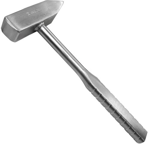 WEDO Edelstahl-Hammer, Kreuz-Pein-Ingenieure mit flachem Griff, korrosionsbeständig, rostfrei, langlebig, umweltfreundlich, 250 g