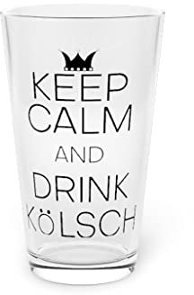 Bicchiere da birra da 16 once divertente Keep Calm And Drink Kölsch Bevande alcoliche Bere umoristiche 473,6 g